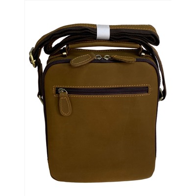 Сумка мужская из натуральной кожи, цвет хаки