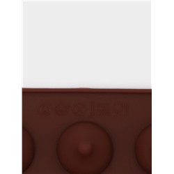 Форма для конфет и шоколада Доляна «Трюфель», силикон, 20.5×10.5 см, 15 ячеек (d=2.2 см), коричневая