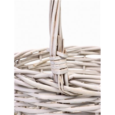Корзина плетёная для хранения Kask, из лозы, с ручкой, белая, набор 5 шт.