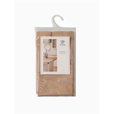 Дорожка на стол Этель ECO, бежевая, 40×136 см, 70% хлопок, 30% лён, 190 г/м²