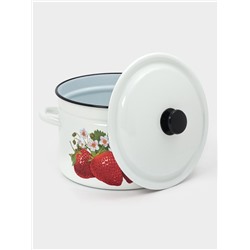 Кастрюля эмалированная, 8 л, d=26.5 см, с крышкой, цилиндрическая, белая