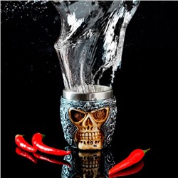 Стопка средневековая «Череп в шлеме. Хэллоуин», 70 мл, нержавеющая сталь, цвет серебряный