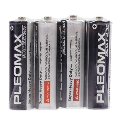 Батарейка солевая Pleomax Super Heavy Duty, AA, R6-4S, 1.5В, спайка, 4 шт.