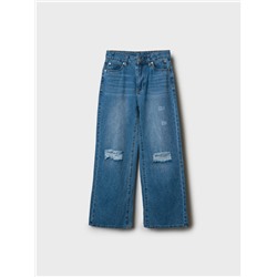 Брюки текстильные джинсовые для девочек