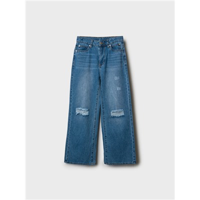 Брюки текстильные джинсовые для девочек