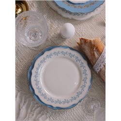 Тарелка WY Royal blue, d=20 см, фарфор, белая
