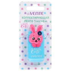 Корректирующая лента "Cute. Rabbit" 5 ммx06 м, голубой непрозрачный корпус, фронтальный аппликатор, в картонном блистере