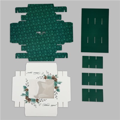 Коробка складная под 12 конфет новогодняя «С Новым годом», 14×18×3.5 см