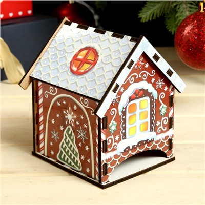 Чайный домик новогодний «Пряничный домик», 10.5×9.5×12 см