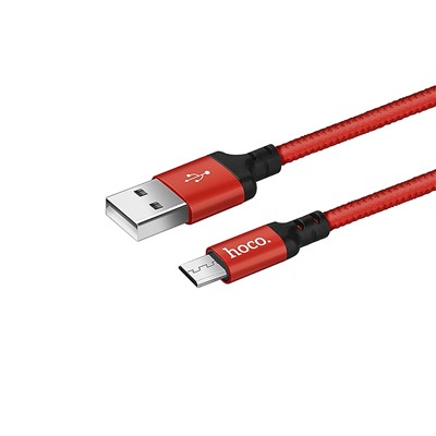 Кабель USB - micro USB Hoco X14 Times Speed  200см 2A  (red/black)