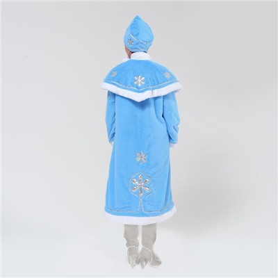 Костюм карнавальный «Снегурочка», шуба с узорами из парчи, кокошник, варежки, р-р 44-50, рост 170 см