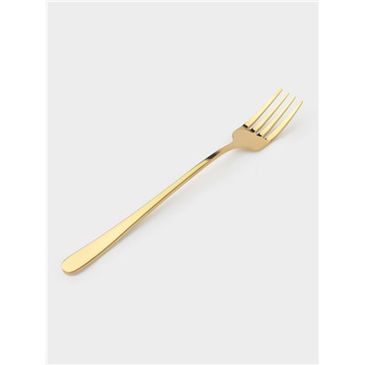 Вилка столовая Magistro Elegance, 21×2.5 см, на подвесе, толщина 2 мм, нержавеющая сталь, золотистая