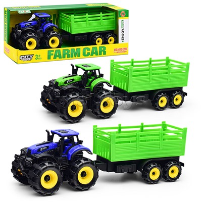 Трактор "Веселая ферма" с прицепом, в коробк