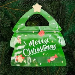 Пакет подарочный новогодний, фигурный «Ёлочка», с zip-lock застежкой, 18.5×6.9×21 см