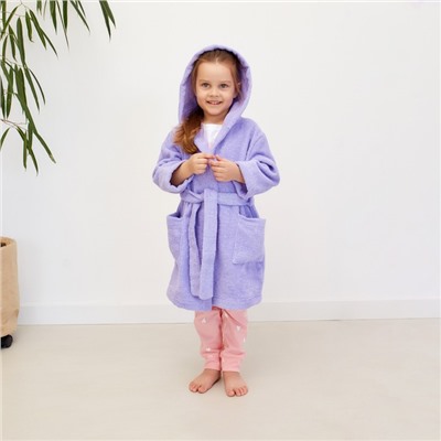 Халат махровый детский «Экономь и Я», размер 28, сиреневый