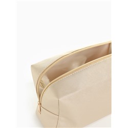 Косметичка женская на молнии, объёмная, золотой