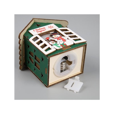 Ёлочная игрушка «Два снеговика», 8×7×6 см, 1 LED, от батареек, свечение тёплое белое