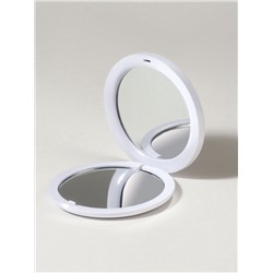 Зеркало складное «Витраж», d=7.3 см, с увеличением х2, белое/оранжевое