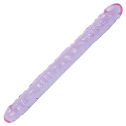 Двухсторонний фиолетовый фаллоимитатор Double Dong Purple Jellie - 46 см.