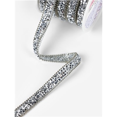 Стразы и бусины термоклеевые, 10 мм, 4.5±0.5 м, цвет серебряный