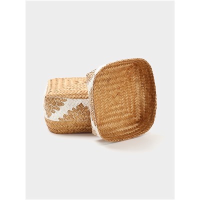 Корзинка плетёная «Манадо», 24×24×15 см, бамбук, светлая