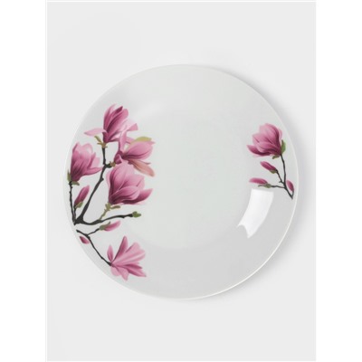 Тарелка пирожковая Доляна «Сакура», d=17.5 см, керамика, белая