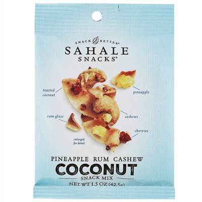 Sahale Snacks, Смесь снеков, ананас, ром, кешью и кокос, 7 пакетиков по 42,5 г (1,5 унции)
