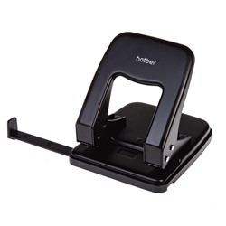 Дырокол на  40 л. металл "Record" черный ,с линейкой 092225 Хатбер