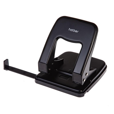 Дырокол на  40 л. металл "Record" черный ,с линейкой 092225 Хатбер
