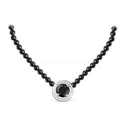 Колье из серебра с нат.шпинелью родированное 925 пробы Кц-2221рс416