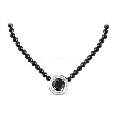 Колье из серебра с нат.шпинелью родированное 925 пробы Кц-2221рс416