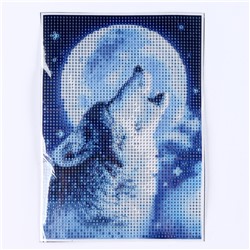 Алмазная мозаика с полным заполнением на холсте «Волк», 15×21 см