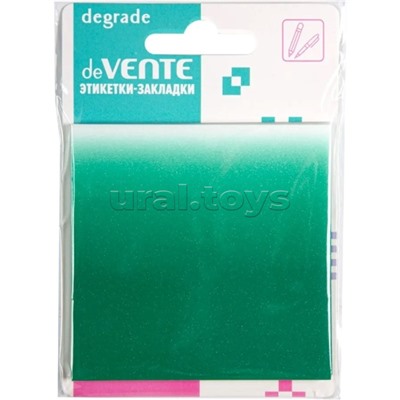Самоклеящиеся этикетки-закладки "Degrade" пластиковые прозрачные, 76x76 мм, темно-изумрудные