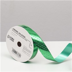 Лента новогодняя для декора и подарков, зелёная «Ёлки», 2 см × 45 м