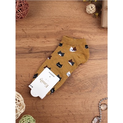 Носки р. 35-40 Кошка короткие / L801 /уп 10/500/1200/ ОДНА ПАРА/ МАРКА