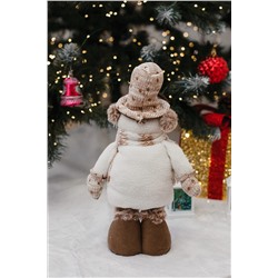 Игрушка новогодняя с выдвижными ногами Снеговик в наушниках в шляпе НАТАЛИ, 1224714