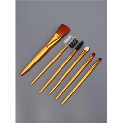 Набор кистей для макияжа, 6 предметов, цвет золотистый