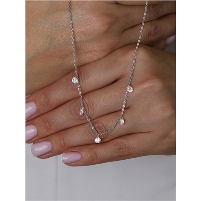 Колье из серебра с фианитами родированное 531015_001