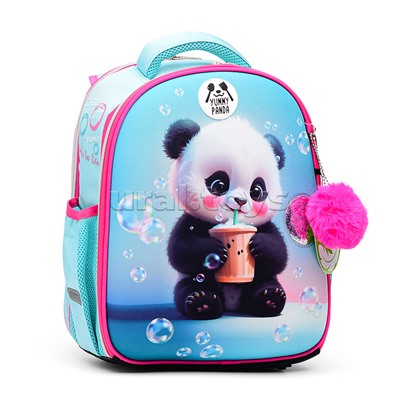 Рюкзак "Junior. Yummy Panda" школьный жесткий 35x27x13 см (14 л) вес 800 г, 1 отделение на молнии с разделителями для учебников, с органайзером, 1 отделение для формата A4, 2 боковых кармана сеточкой на резинке, эргономичная формоустойчивая спинка с двойн