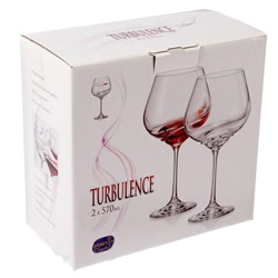 Бокалы для вина «Турбуленция», 570 мл, набор 2 шт., хрустальное стекло, прозрачные