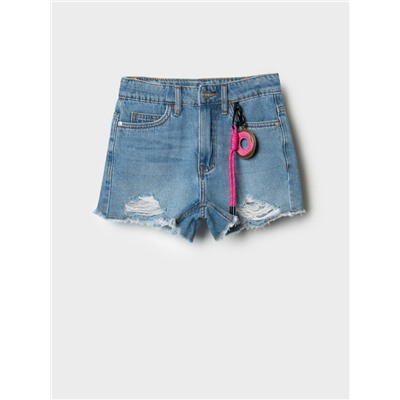 Шорты текстильные джинсовые для девочек