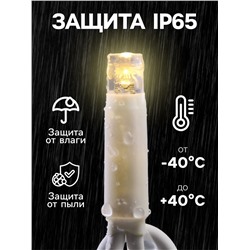Гирлянда «Занавес» 2×1.5 м, IP65, УМС, тёмная нить каучук, 300 LED, свечение тёплое белое, 220 В