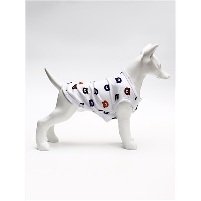 Футболка для животных «Мишка», M (ДС 30, ОГ 42 см), белая