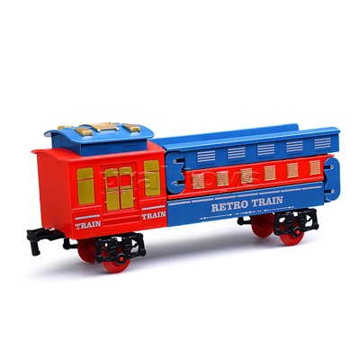 Железная дорога 2 в 1 "Ретро поезд" с подсветкой и эффектом дыма, в коробке