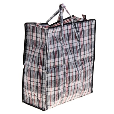 Сумка хозяйственная на молнии, 45 л, 45×20×50 см, чёрная/белая