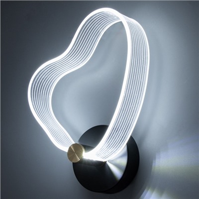 Бра «Сердце» LED 8 Вт 3000-6000К черный 25×20×6 см