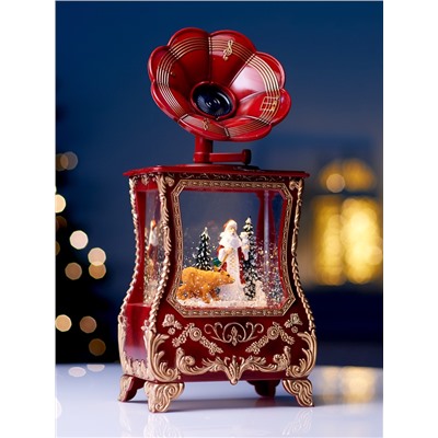 Фигура светодиодная «Граммофон» 36×16×9 см, от батареек 3хААА, музыка, USB, свечение тёплое белое