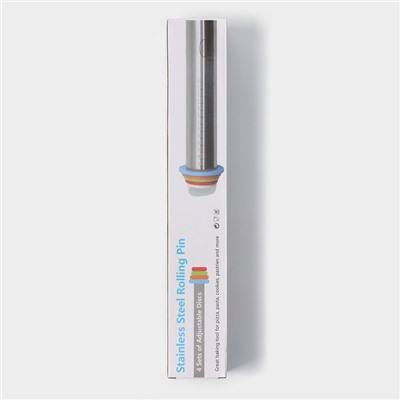 УЦЕНКА Скалка с ограничителями кондитерская, 43×5.5 см, рабочая 35 см