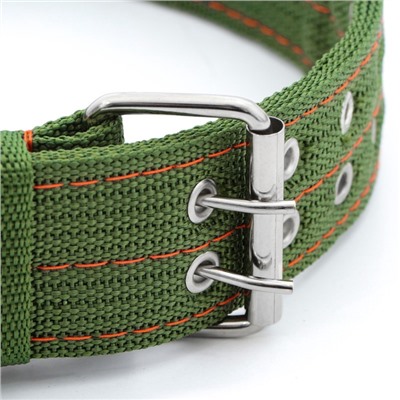 Ошейник, 80×4.9 см, ОШ 64-74 см, четырёхслойный, с вертлюгом, полиэстер, зелёный
