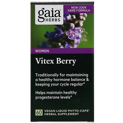 Gaia Herbs, витекс, добавка для женщин, 60 веганских капсул Liquid Phyto-Caps